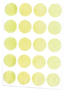 Stickers pois aquarelle  jaune pastel